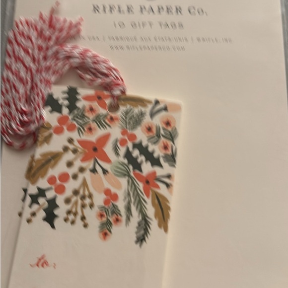 Rifle Paper Co. Festive Tree Gift Tags(3) and Festive Floral(1) w/ string - Picture 2 of 4